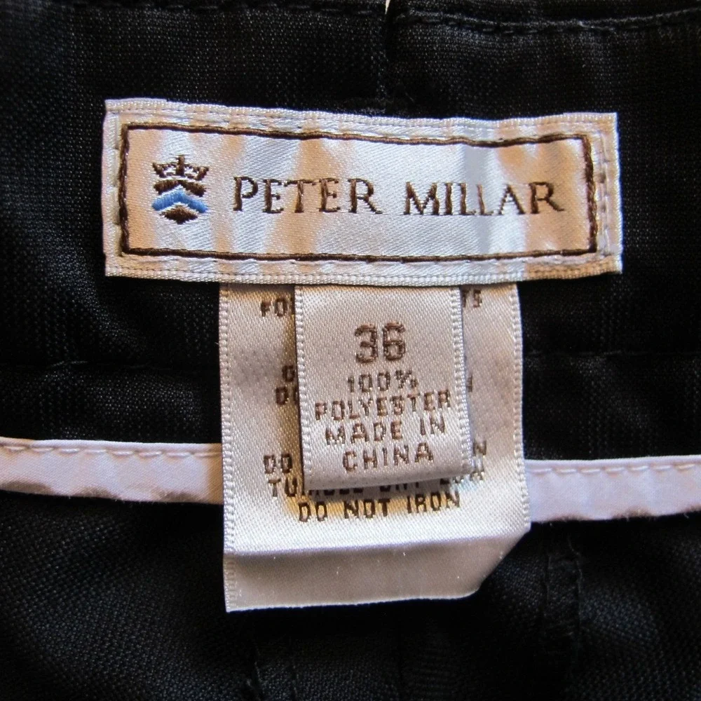 Peter MilIar Microfiber Polyester Performance Golf‎ Shorts Men's Size 36 Black